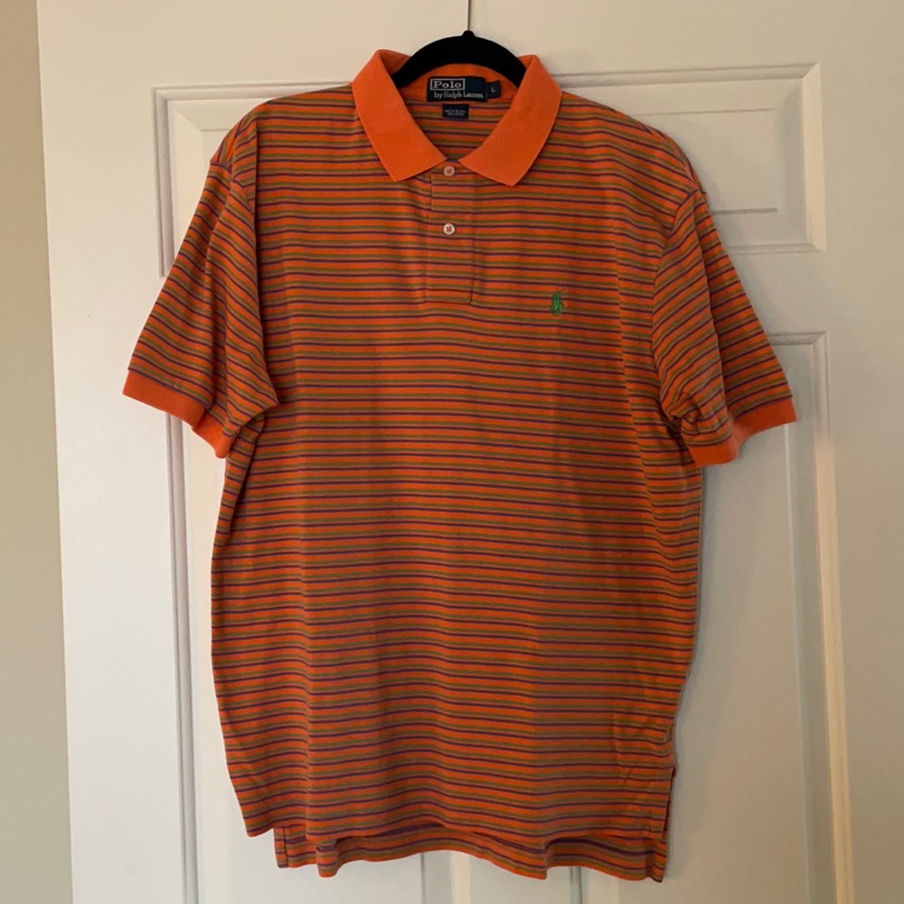 Ralph Lauren Polo Shirt - Orange Striped